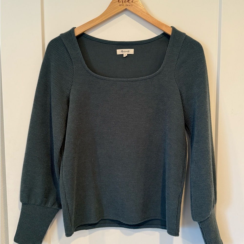 Green Square Neck Sweater